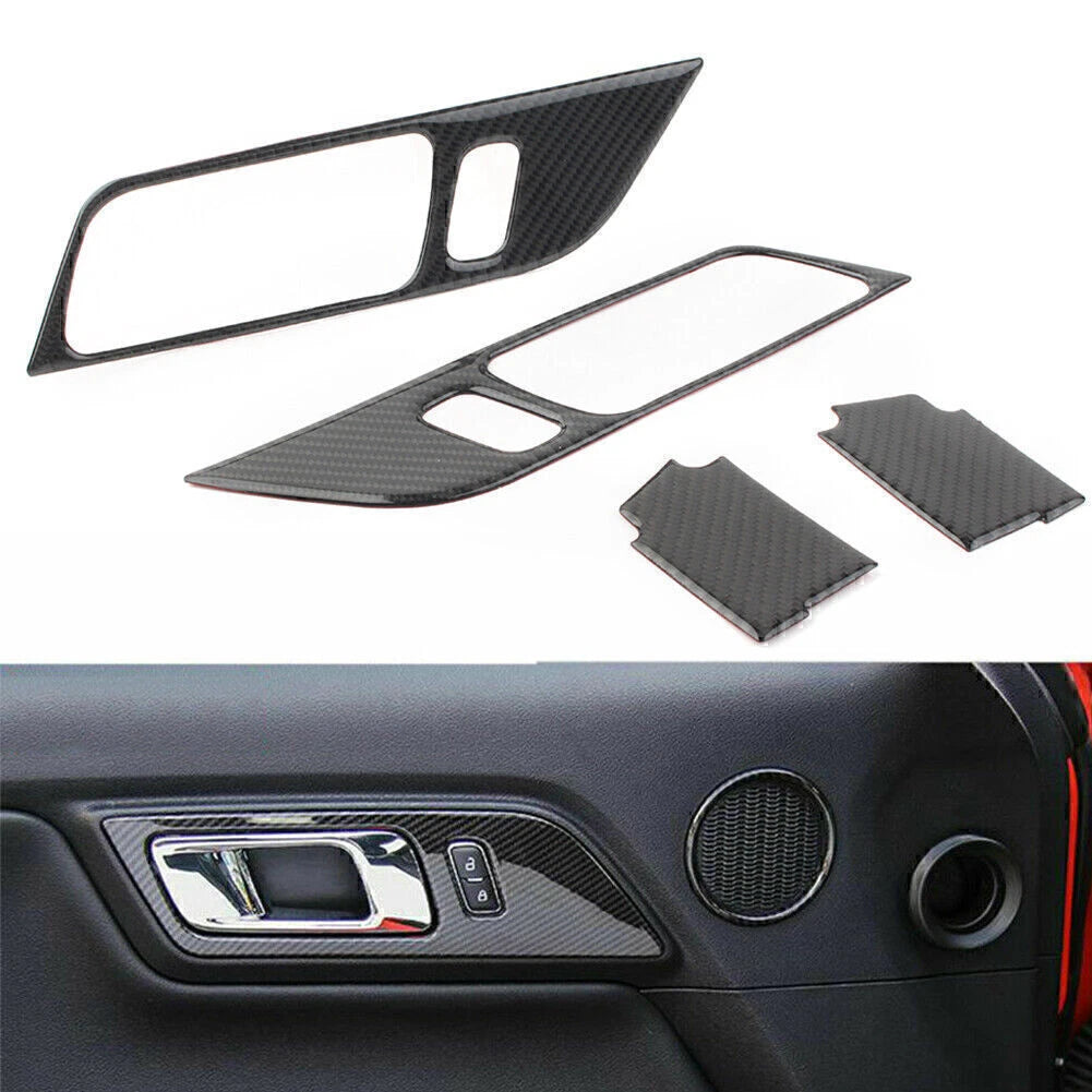 Interior Door Handle Frame Trim Sticker for Ford Mustang (2015–2019) Carbon
