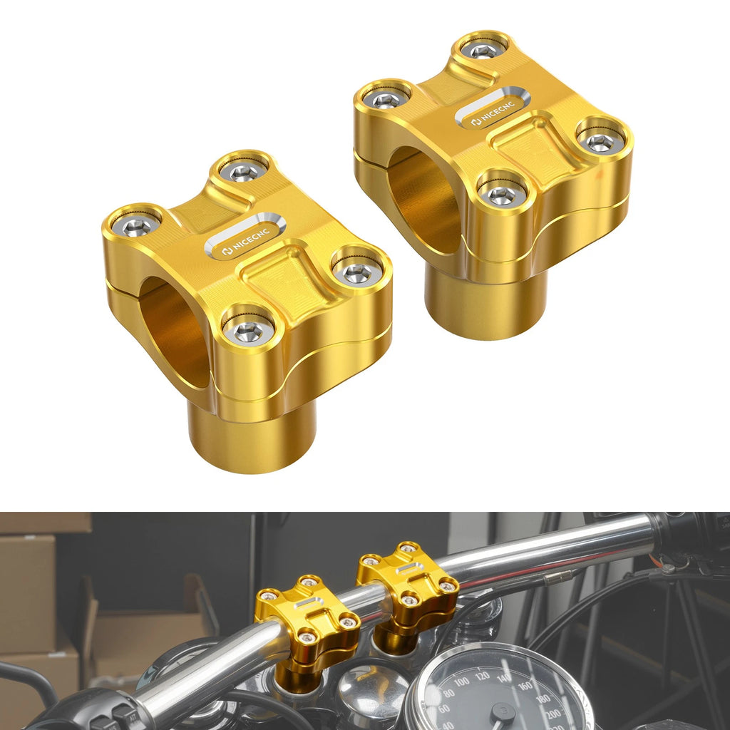 50mm Handlebar Risers 1.25" Bar Clamp Kit for Harley Dyna Switchback (2012–2017)