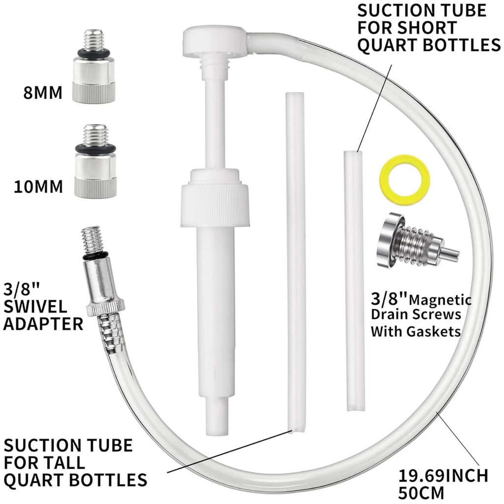 Lower Unit Gear Oil Pump for Standard Quart Bottles with Swivel Adapters