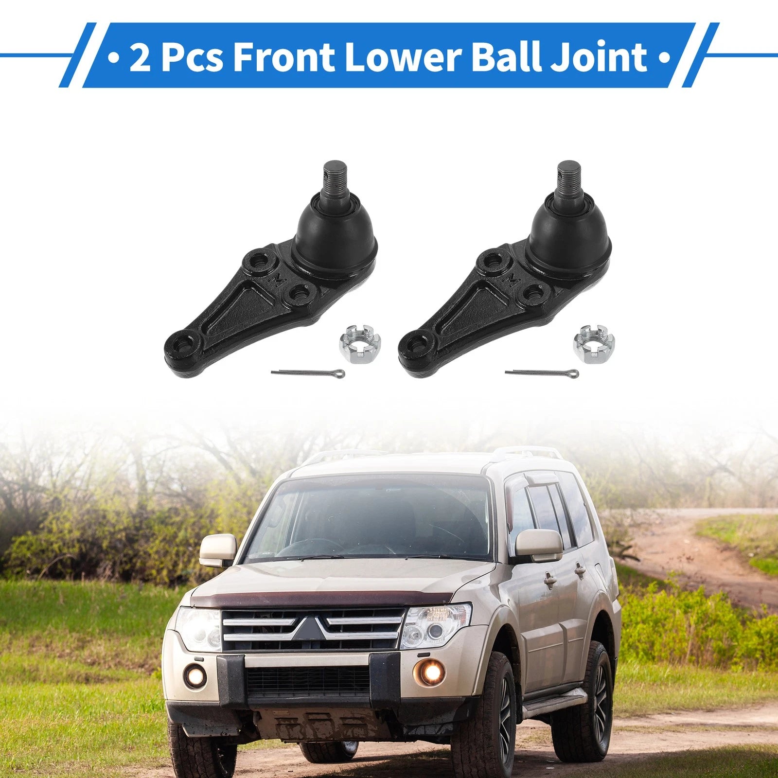 2 Pcs Front Lower Ball Joints Replacement for Mitsubishi Montero (2001–2006)