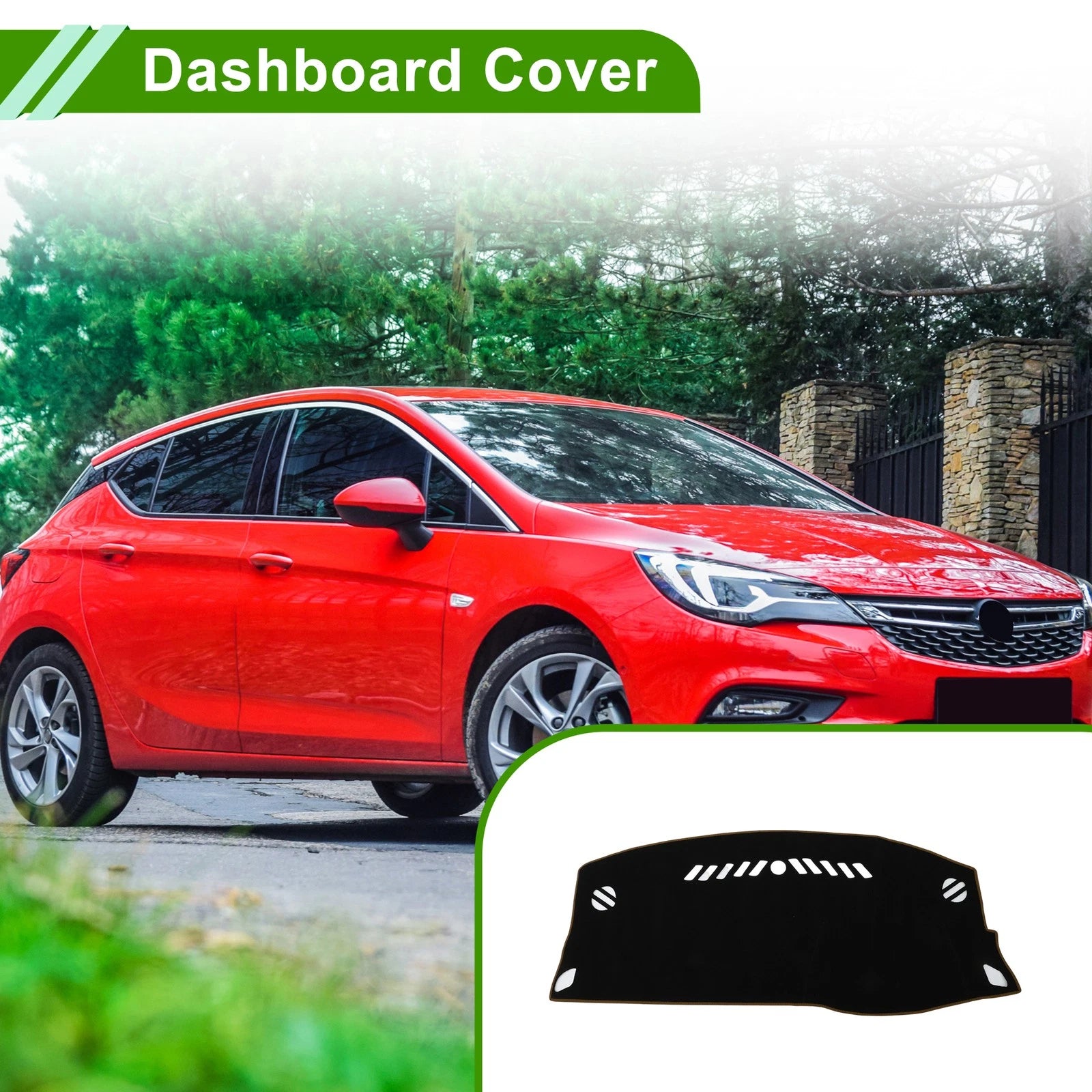 Dashboard Cover for Opel Astra K (2016–2019) Black Brown Polyester 1 Pc