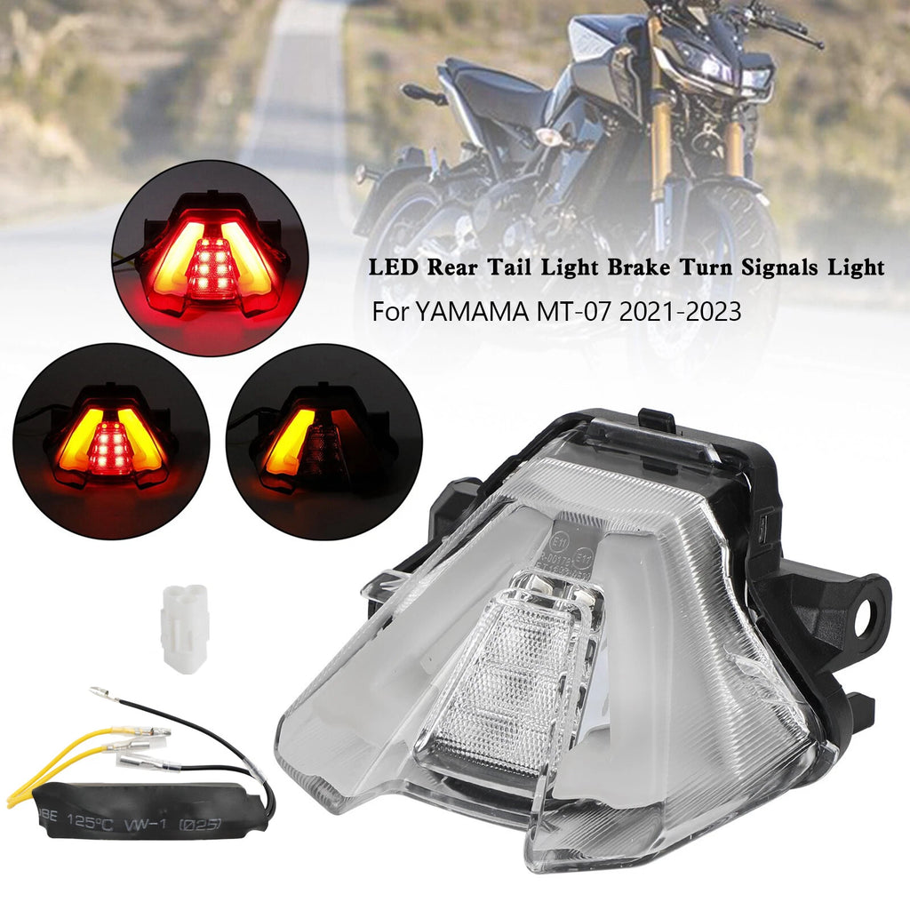 LED Rear Tail Light Brake Turn Signals for Yamaha MT-07 MT07 (2021–2023) T9