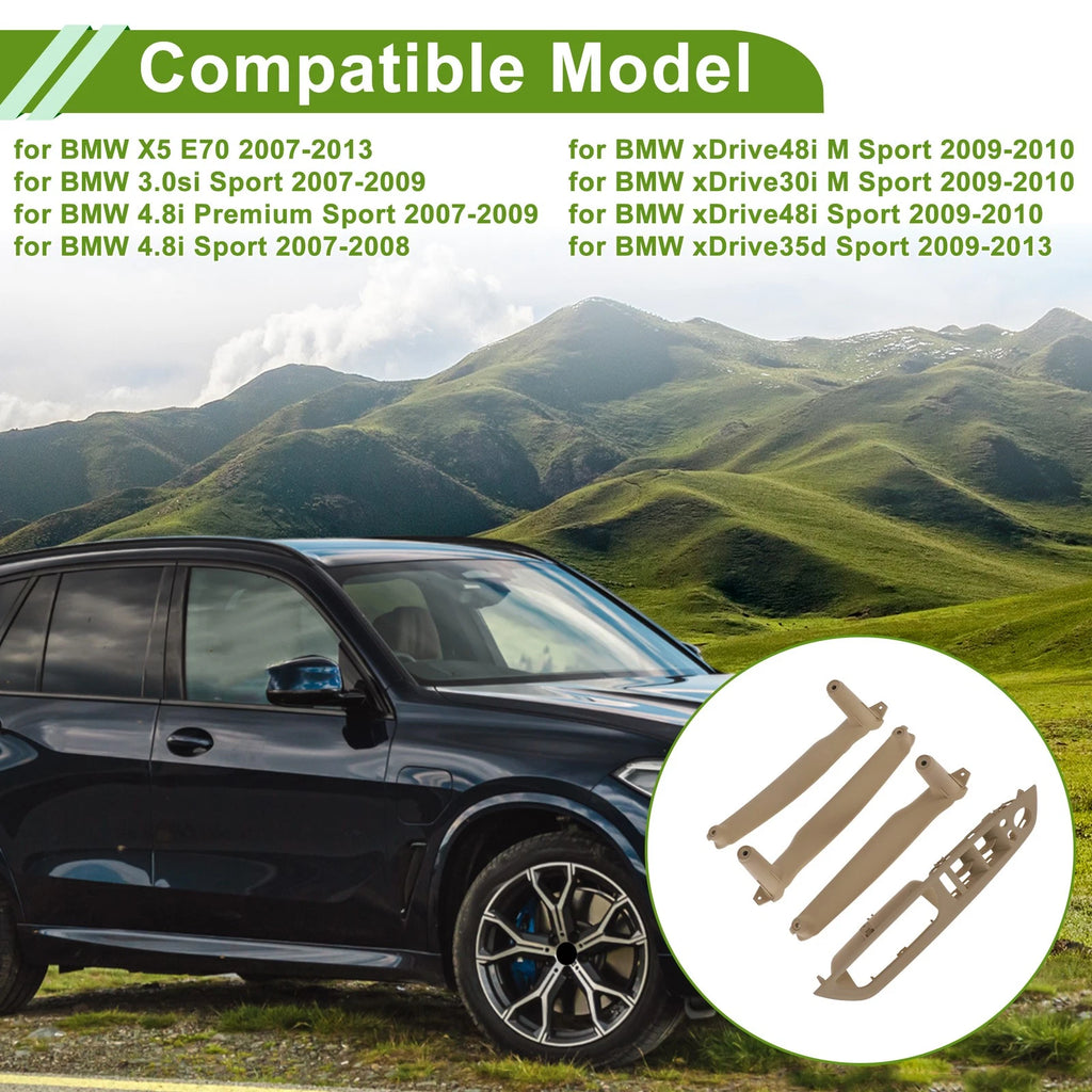 Door Handle Pull Trim Cover Replacement for BMW X5 E70 (2007–2013) Beige