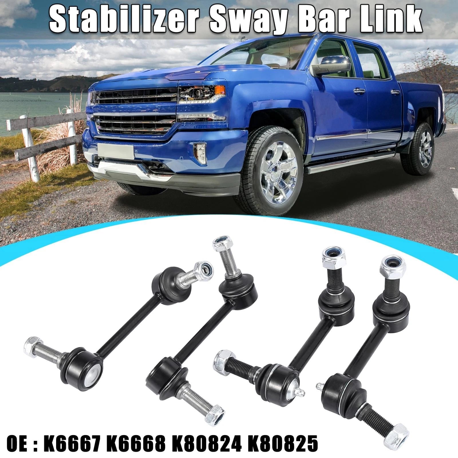 Front Rear Suspension Sway Bar End Link Set for Chevrolet Trailblazer (2002–2009)