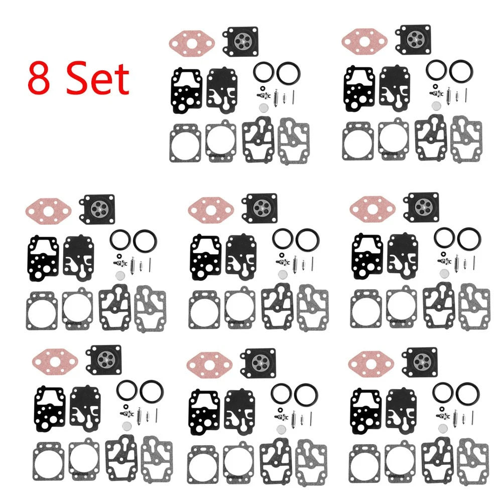 Set of 8 Carburetor Gasket Rebuild Kits for Walbro K20-WYL (Honda GX22 GX31)
