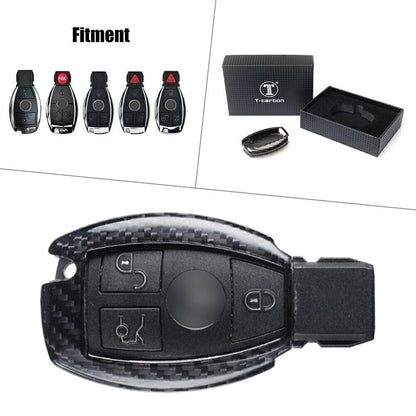 Carbon Fiber Key Shell Cover for Mercedes Benz CLA CLS CLK (2013–2020)