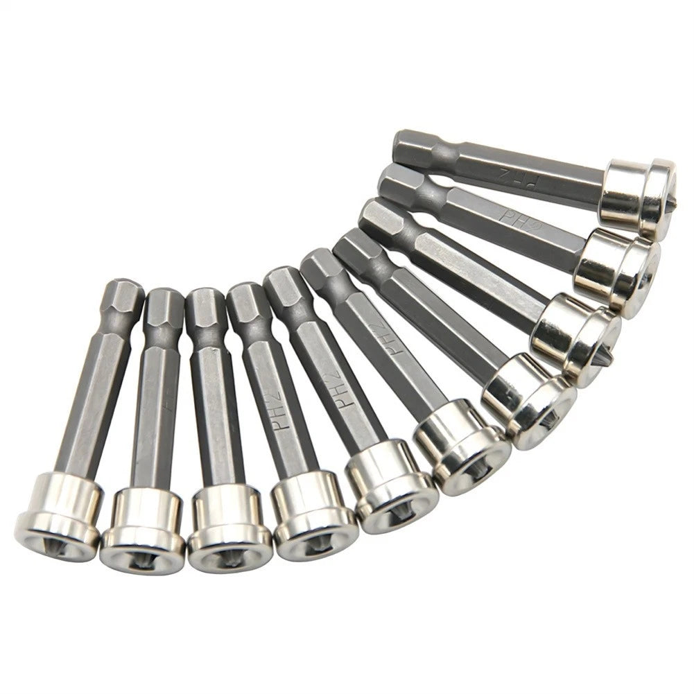 10X PH2 Drywall Screwdriver Bits 50mm Hex Shank Magnetic Depth Control