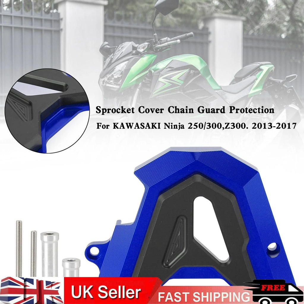 Front Sprocket Cover Chain Guard for Kawasaki Ninja 250 300 Z300 (2013–2017) Blue T9