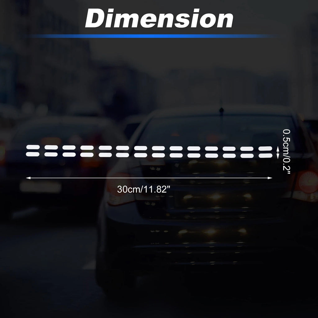 Reflective Bumper Decal for - White Square Dotted Line