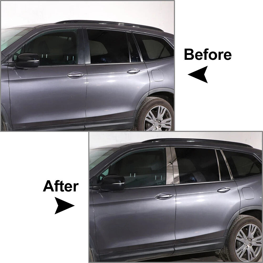 8PCS Pillar Post Trim for Honda Pilot Ridgeline (2016–2022) Silver