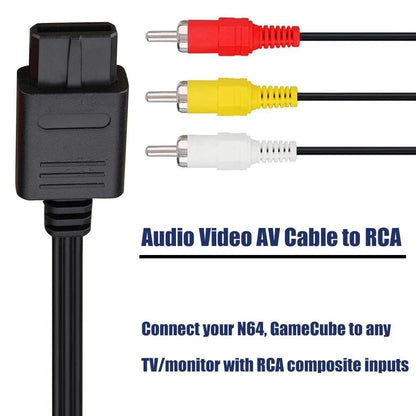 AV Composite Cable for Super Nintendo SNES, GameCube, N64