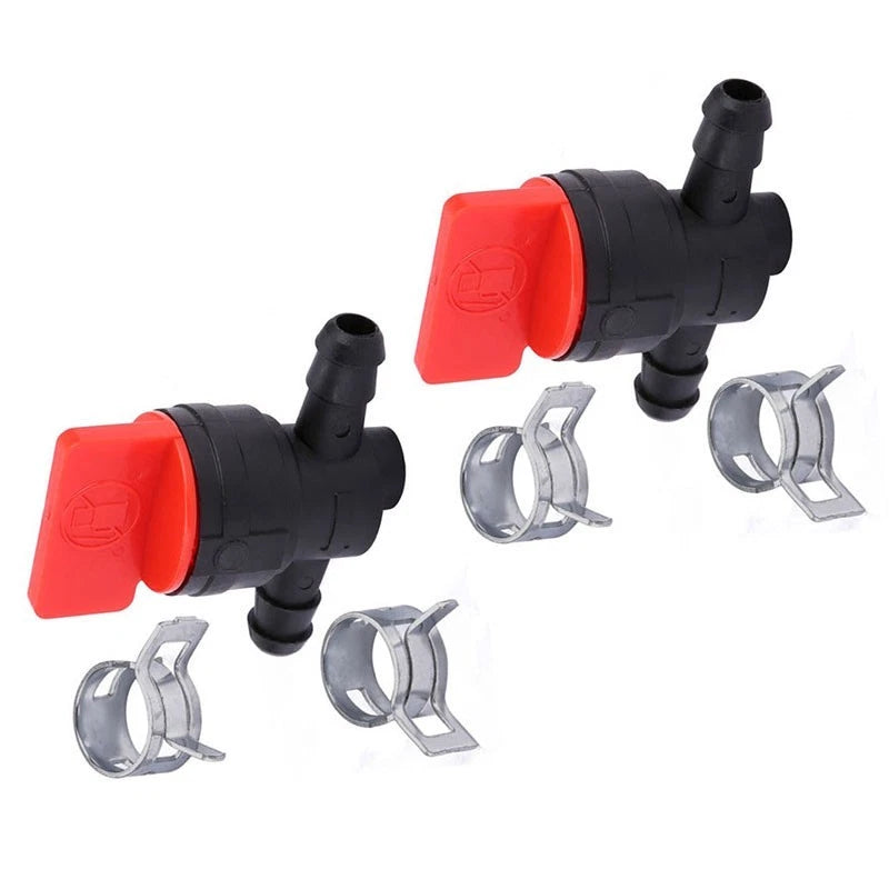 2X Cut Off Valves 1/4" In Line for Small Engines