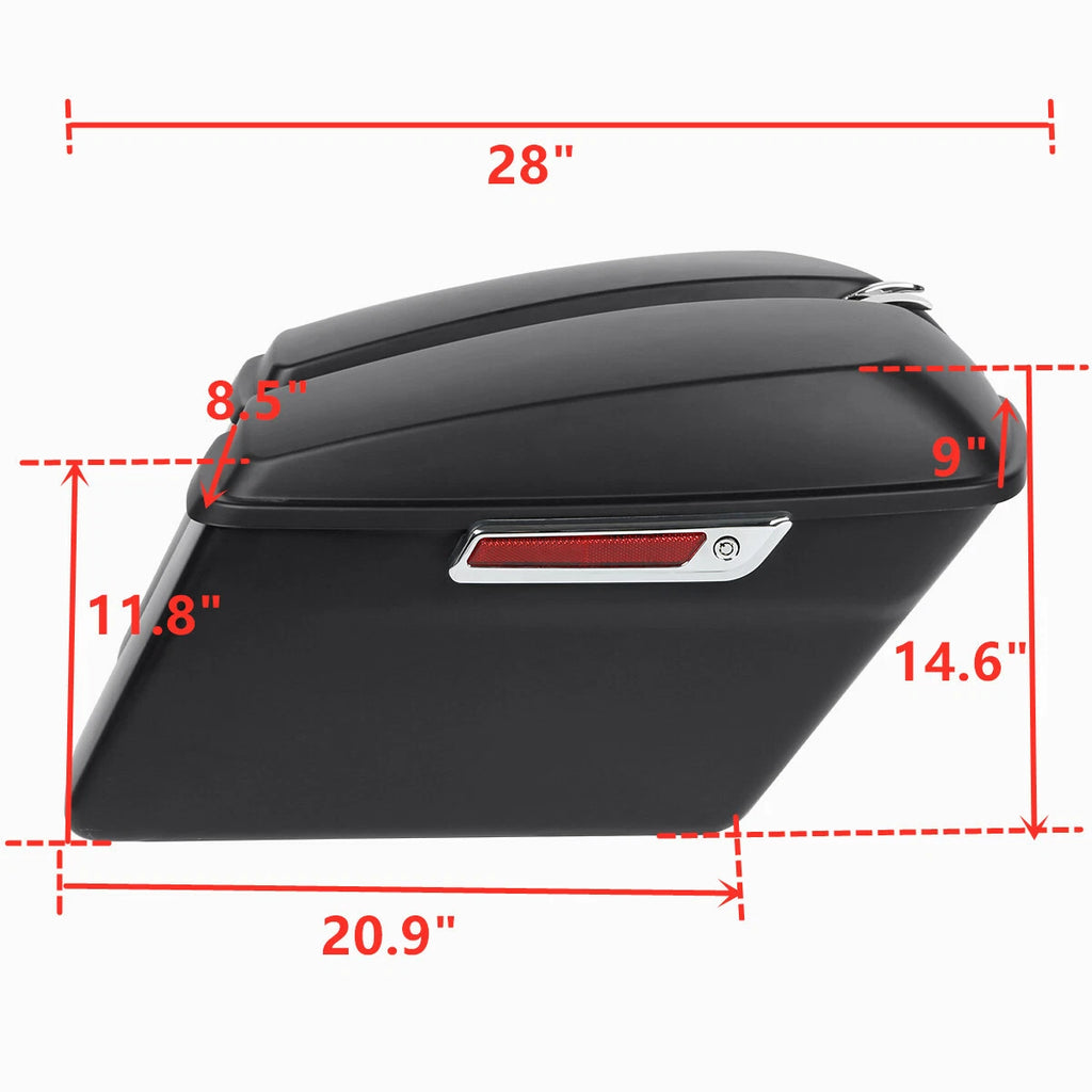 Matte Hard Saddle Bags with Conversion Brackets for Harley Softail FLST (1984–2017)