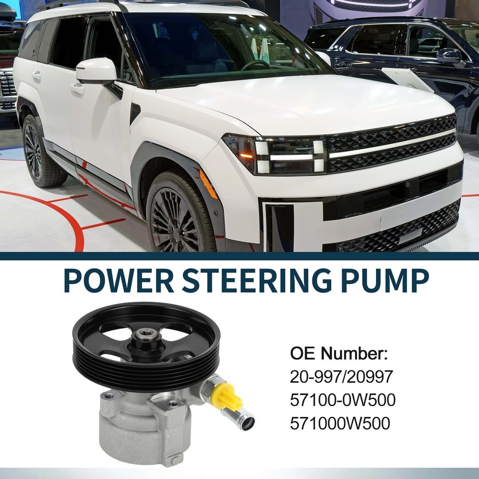 Power Steering Pump with Pulley for Hyundai Santa Fe (2007–2009)