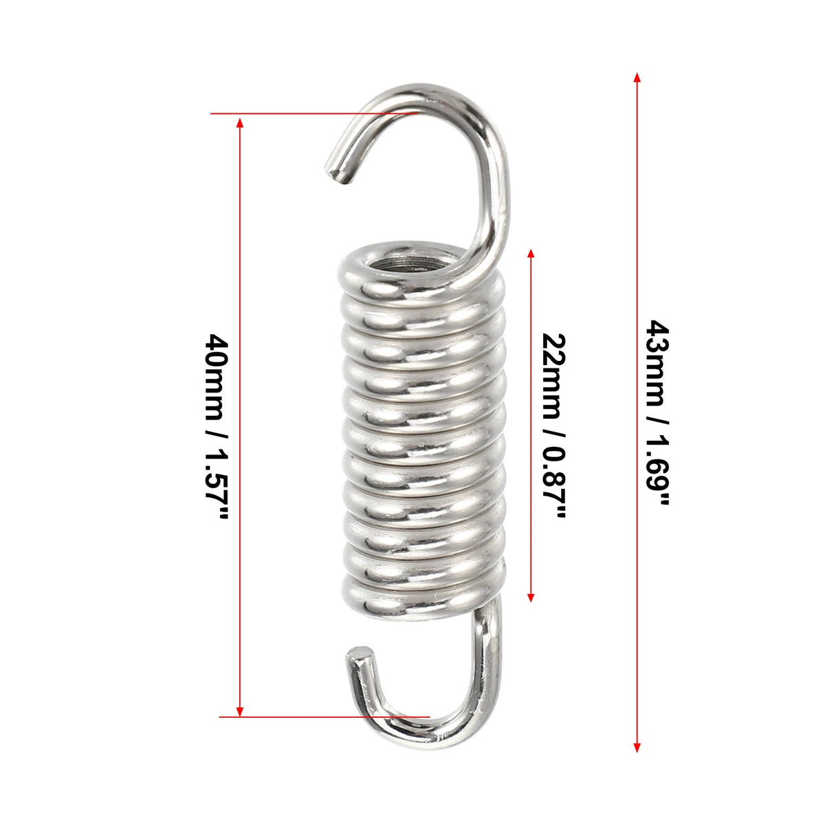 6 Pcs Muffler Exhaust Pipe Spring for Universal Motorcycle (43mm)
