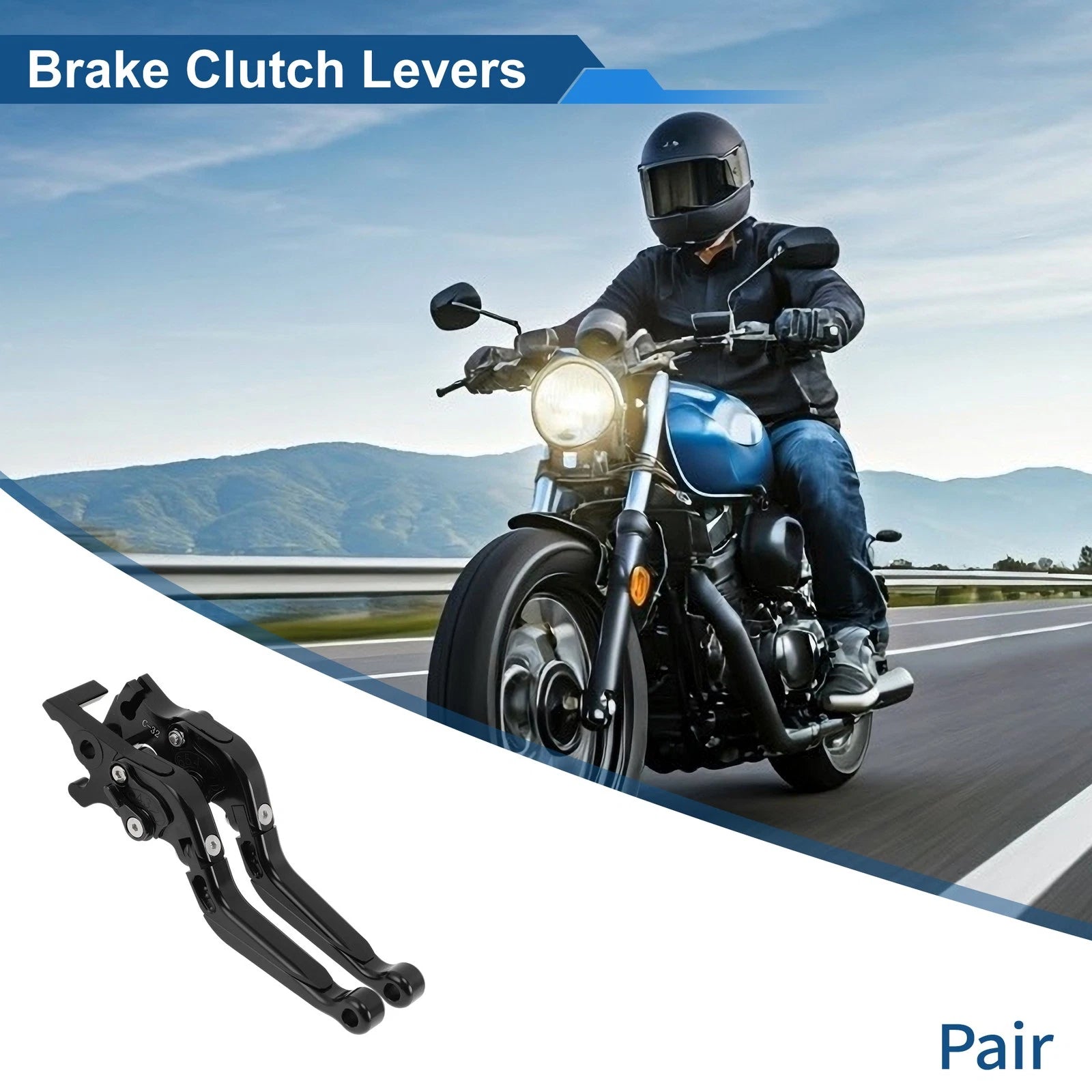 Short/Long Brake Clutch Levers for Yamaha MT-03 (2018–2022) - Solid Black Pair