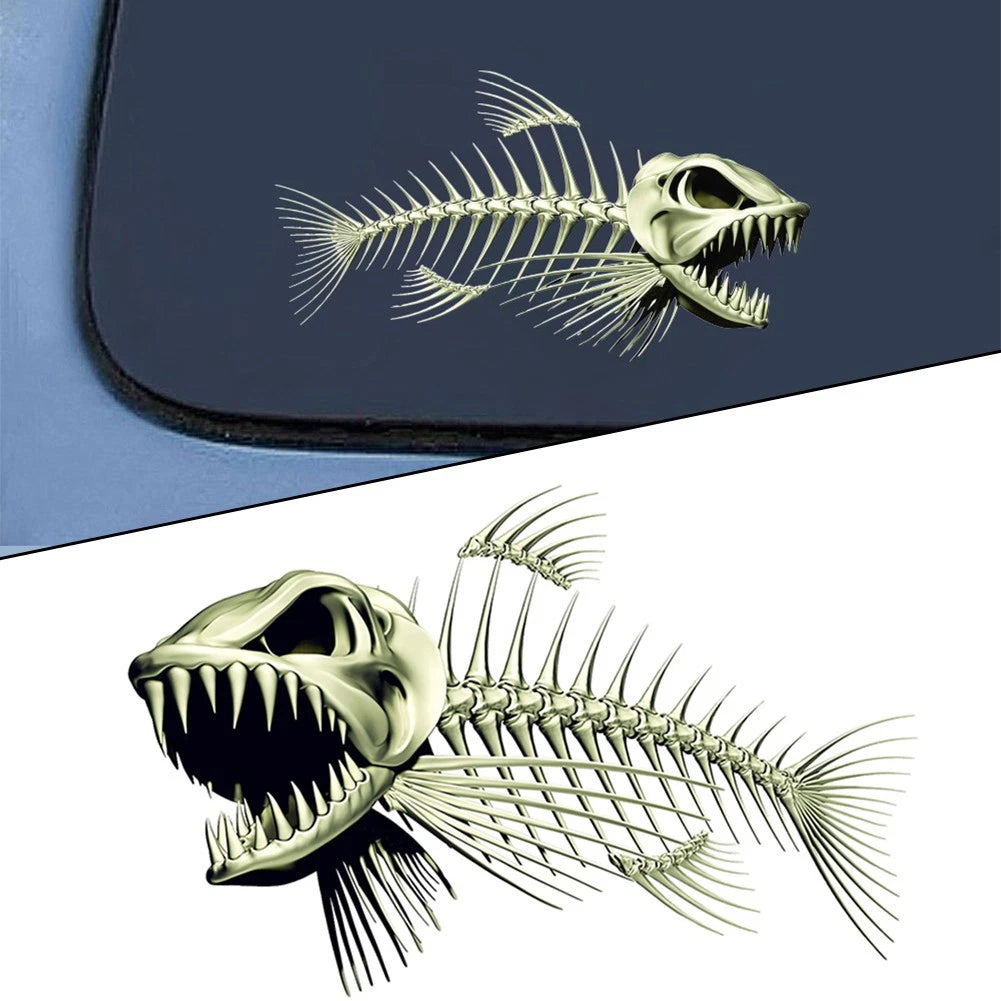 Skeleton Fish Car Decal for Universal Fit (28x15CM)