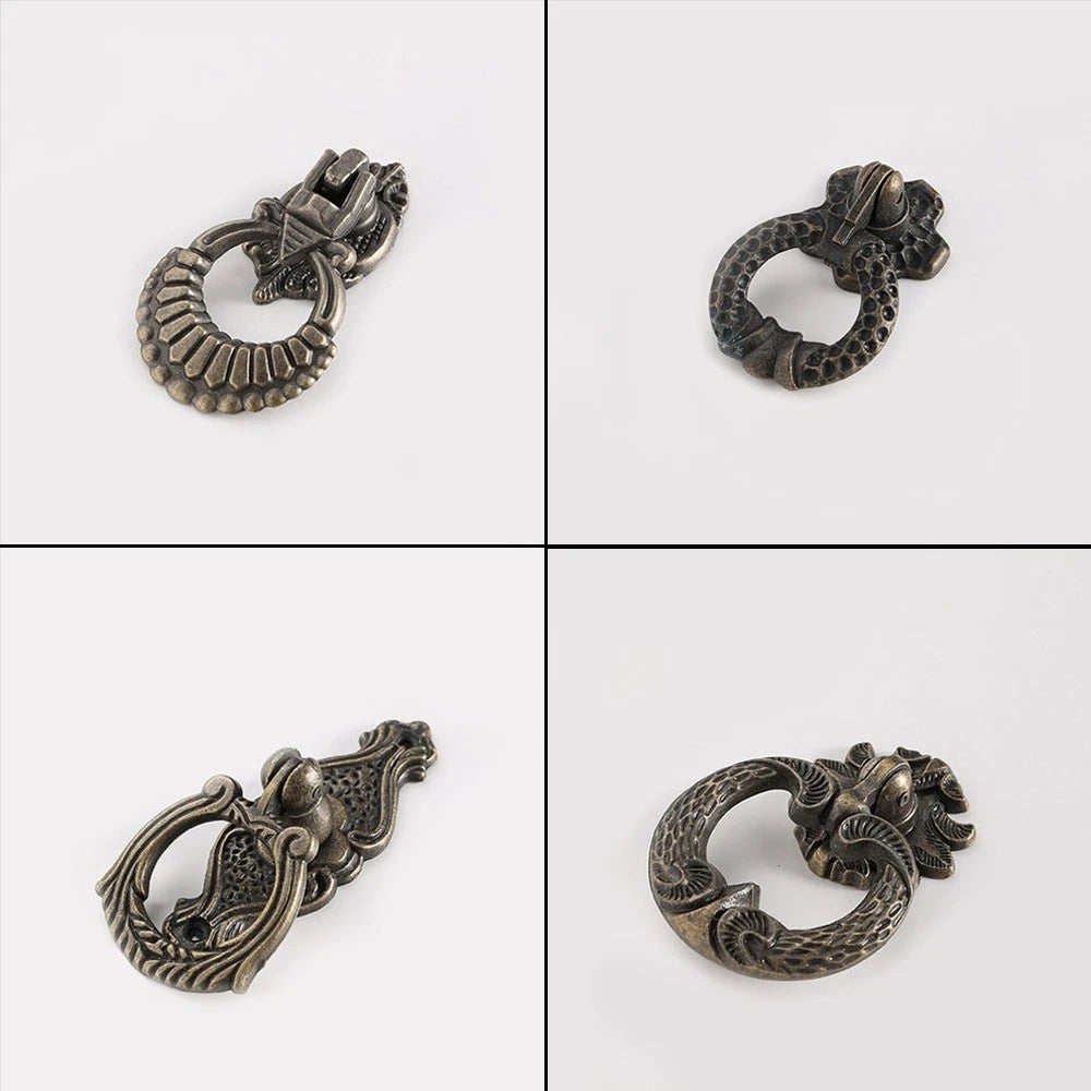 Set of 5 Door Drop Ring Pull Handles for Cabinet Drawer Hardware
