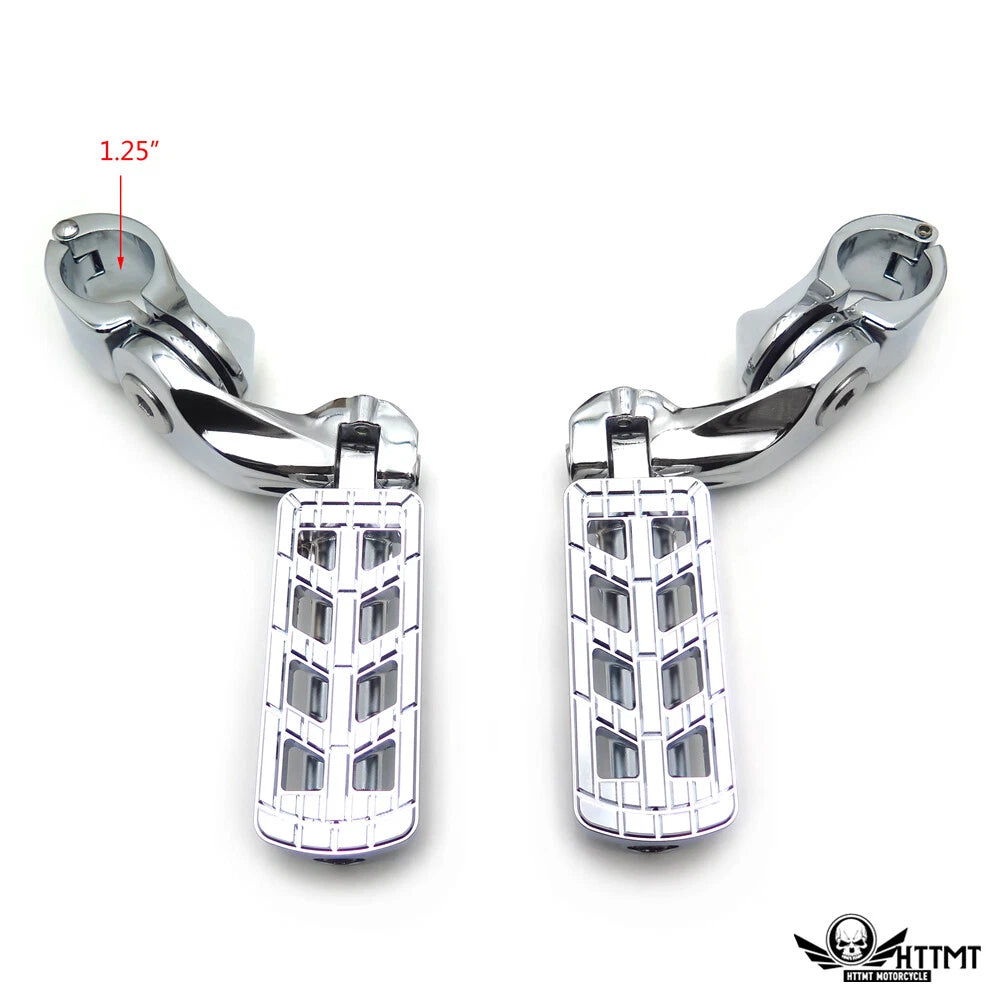 Chrome Dominator CNC FootPeg Clamp for Harley Softail (2014–2023)