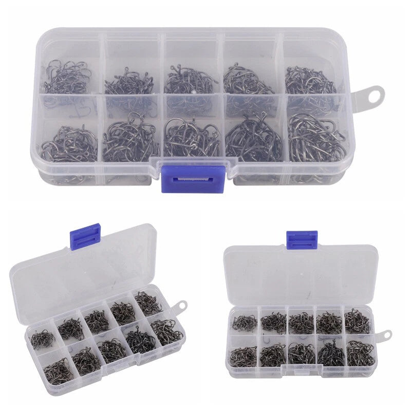 500 Pcs Carbon Steel Barbed Carp Hooks for Fishing