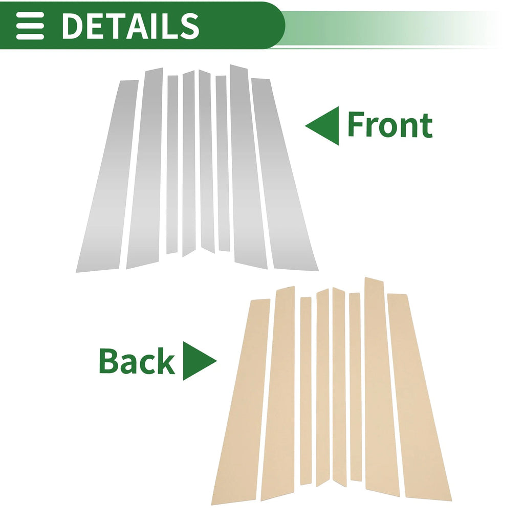 Door Pillar Window Trim Kit for BMW X5 (2007–2013) Silver Tone