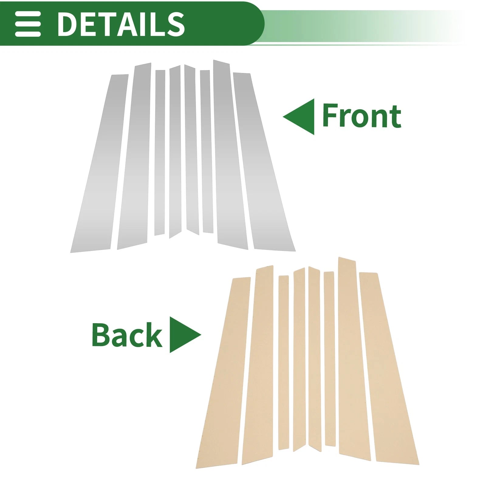 Door Pillar Window Trim Kit for BMW X5 (2007–2013) Silver Tone