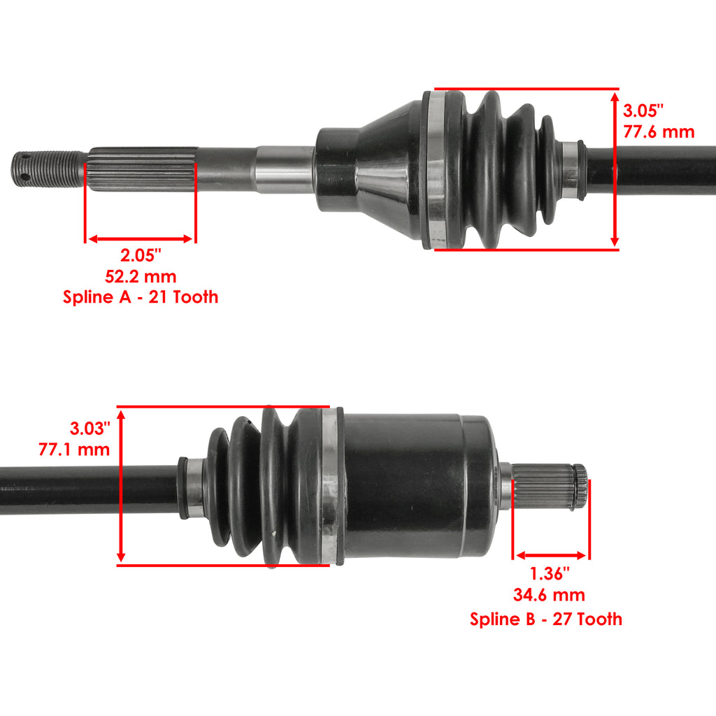 Front and Rear CV Axles Replacement Kit for Kubota RTV-X900G (2014–2023)