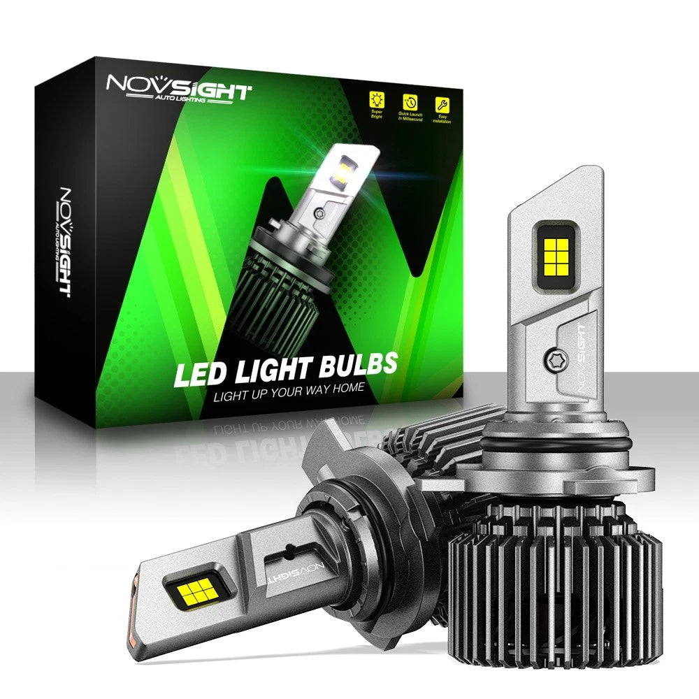2X NOVSIGHT 9012 HIR2 LED Headlight Bulbs 6500K High Low Beam