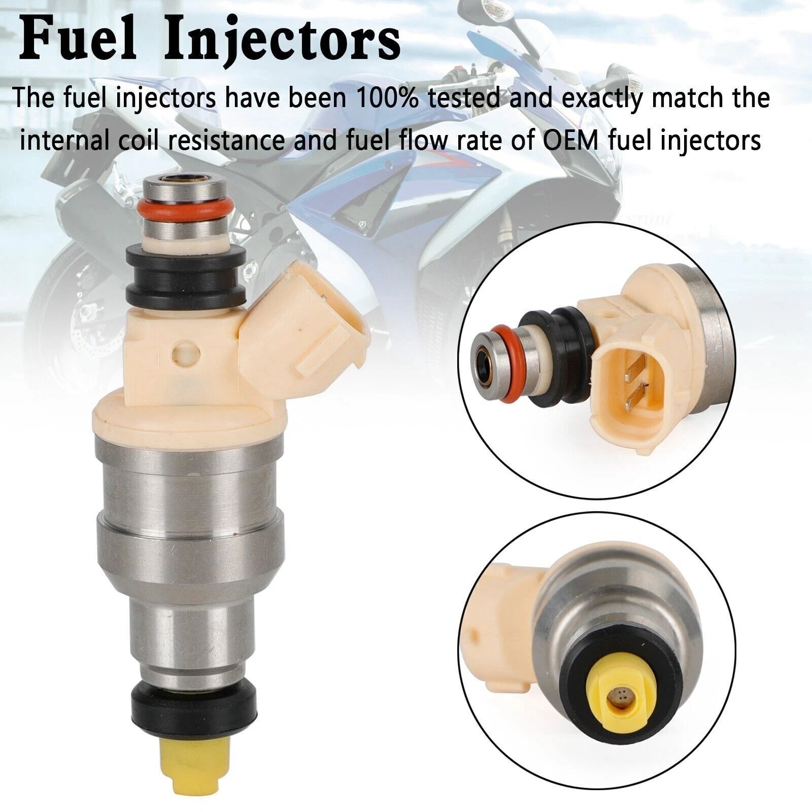 Set of 4 Fuel Injectors for Suzuki Sidekick, Tracker, X-90 (1995–1998) INP-470 T9 15710-58B00