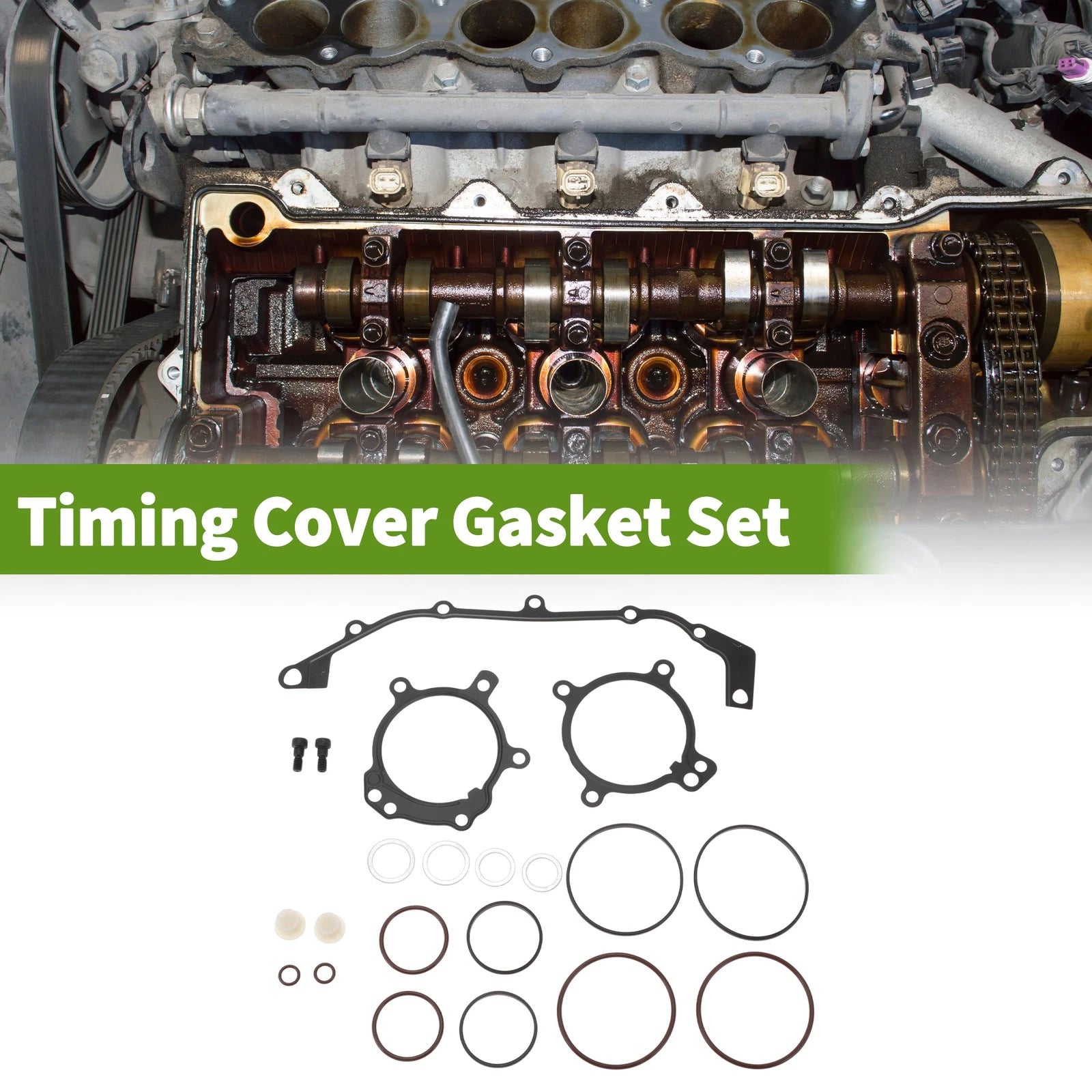 Timing Cover Gasket Set for BMW 325i Base 2.5L (2001–2005) 1 Set Engine