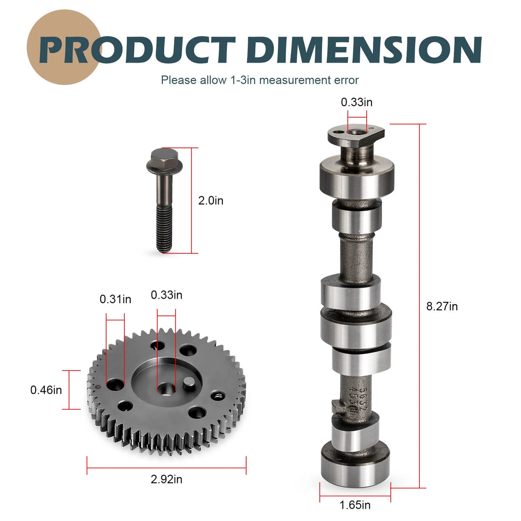 Camshaft w/ Gear & Bolt for Polaris Ranger 700 800 EFI (2005–2017) 2204396 2203106
