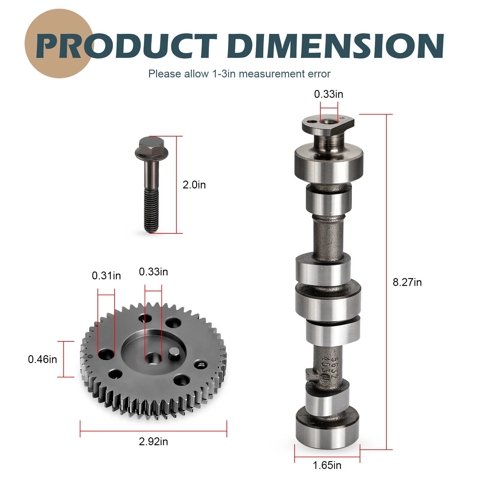Camshaft w/ Gear & Bolt for Polaris Ranger 700 800 EFI (2005–2017) 2204396 2203106