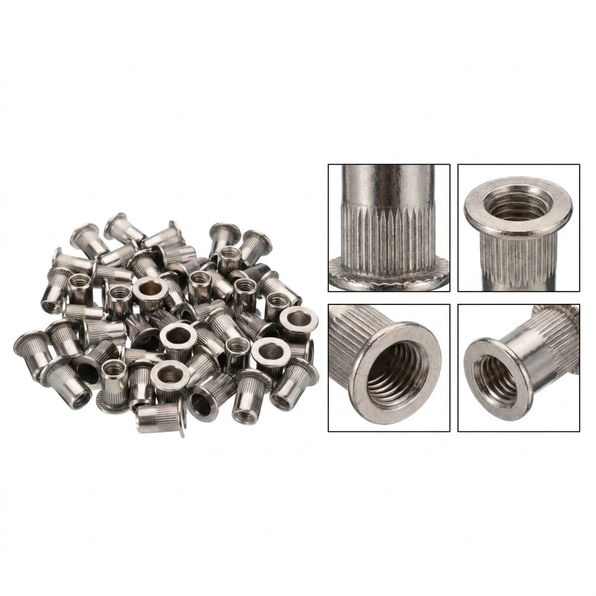50x M6-M10 Thread Stainless Steel Rivet Nut Insert Nutsert