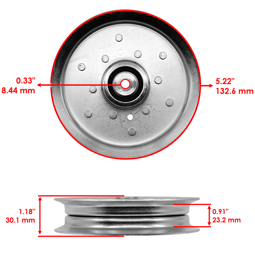 Caltric Deck Pulley Replacement Set for John Deere X384 X390 X570 (48") (2010–2014)