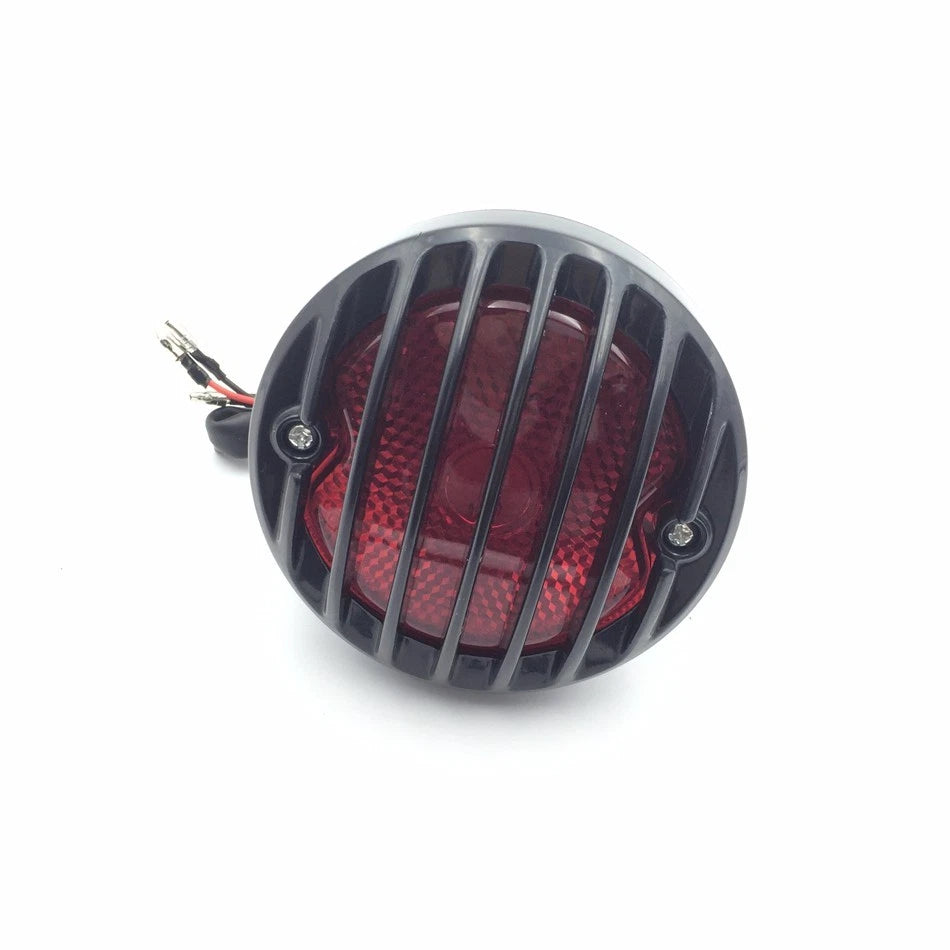 HTTMT Chrome Black LED Tail Brake Light for Custom Vehicles (Pre-Grilled)