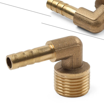 Brass Barb Hose Fitting 90 Degree Elbow 8mm x 1/2G Male Pipe