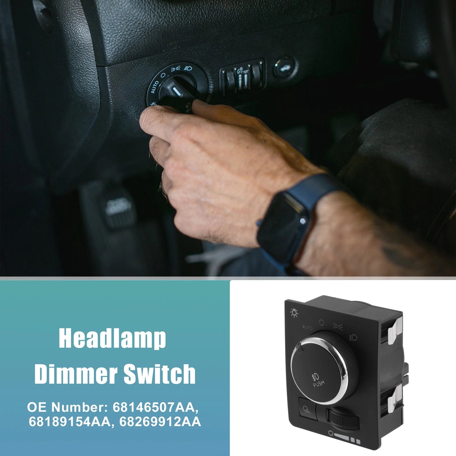 Headlight Dimmer Switch Replacement for Ram 1500 2500 3500 (2019–2023)