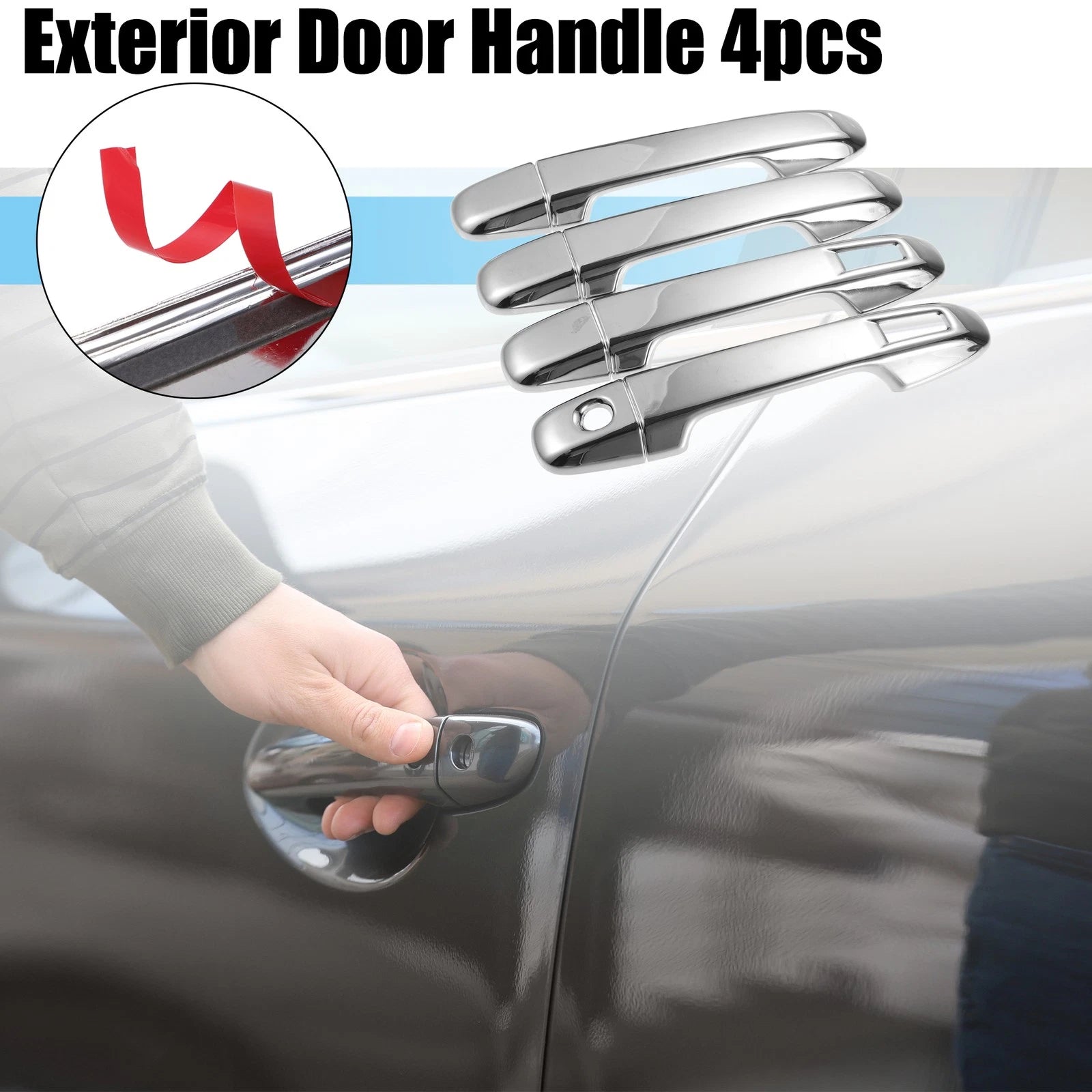Exterior Door Handle Replacement for Subaru Ascent Silver Tone 4Pcs (2019–2024)
