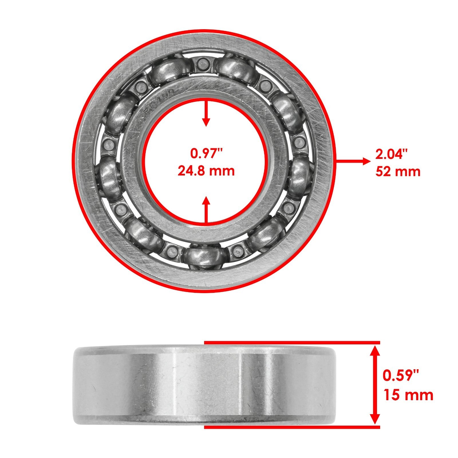Spindle Ball Bearing Replacement for John Deere 120 140 300 312 (2X)