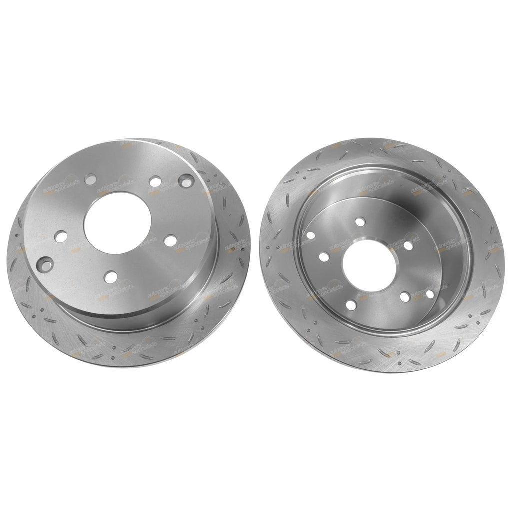 2 Rear Slotted Drilled Disc Rotors for Commodore VT VX VU VY VZ (1997–2007)