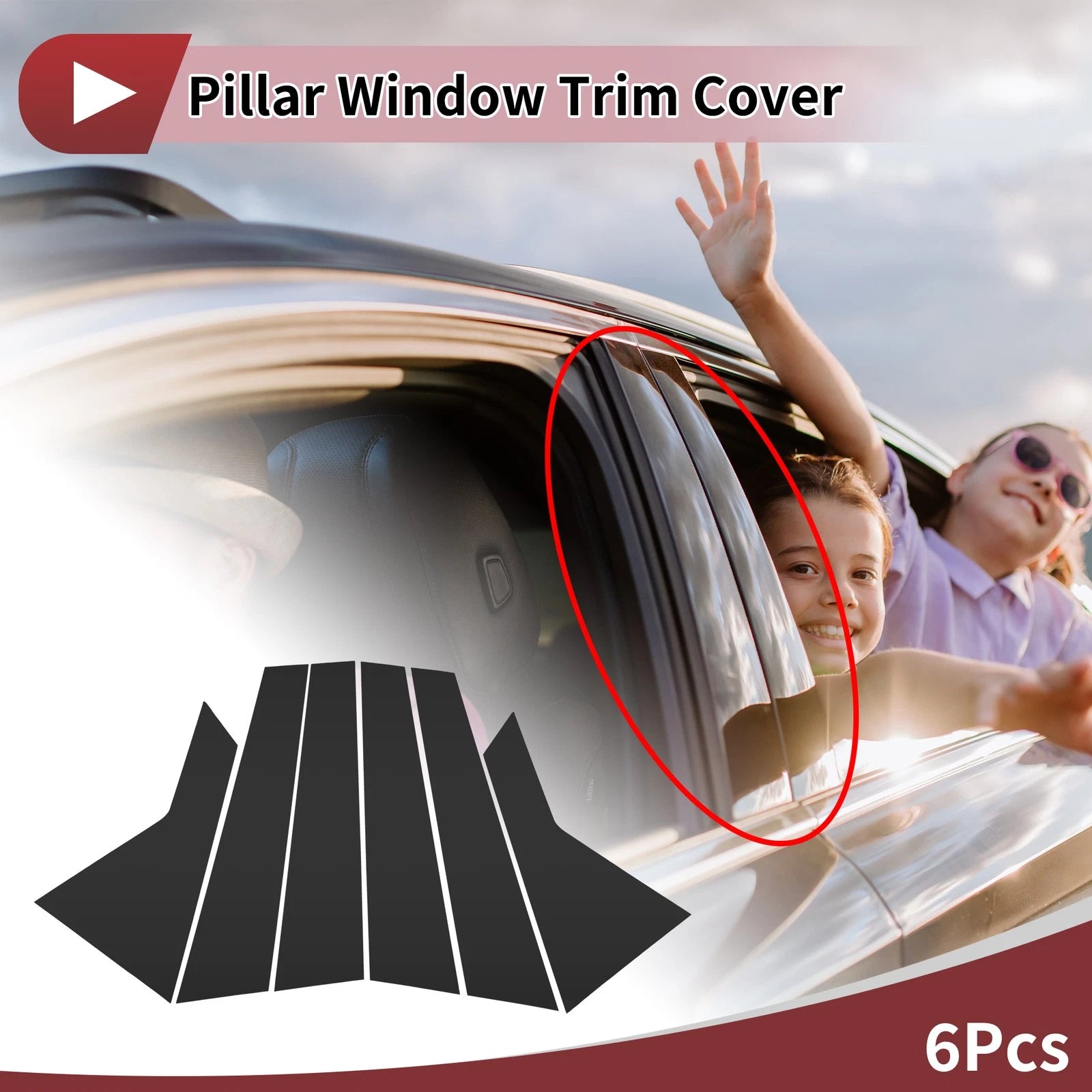 Door Pillar Window Trim for Hyundai Sonata 2020–2023 Black