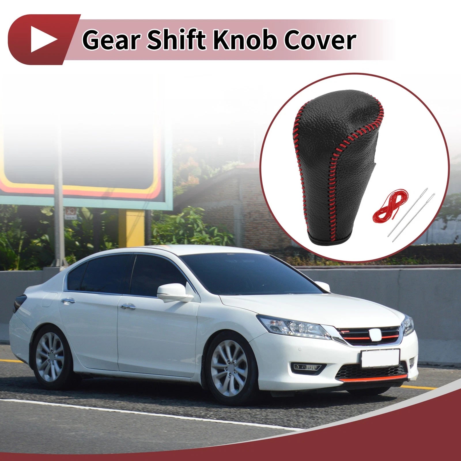 Gear Shift Knob Cover Replacement for Honda Accord (2008–2012) Pebbled Black