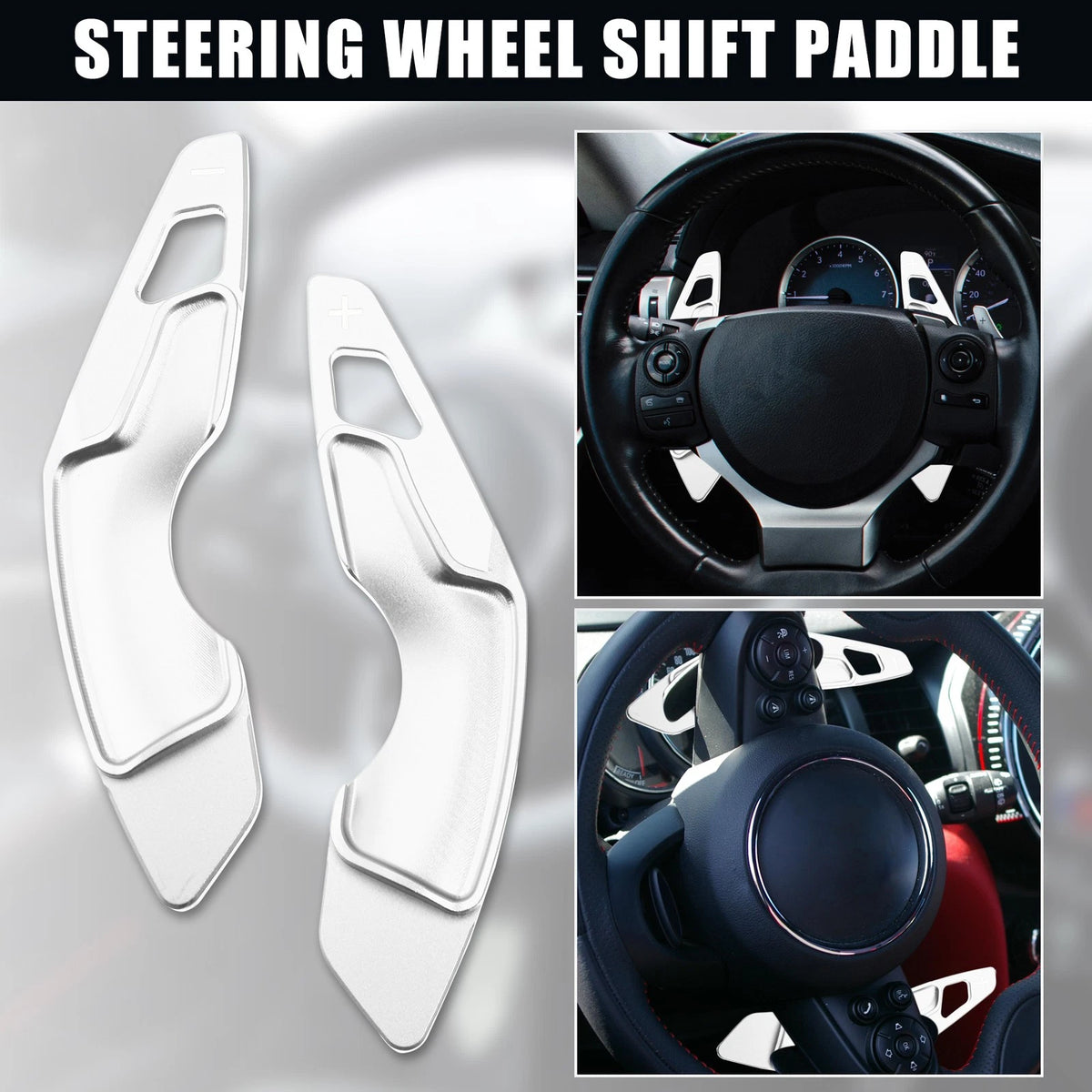 Steering Wheel Paddle Shifter Extension Silver Tone for Lexus IS350 IS250 (2014–2020)