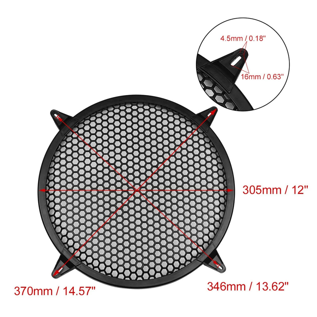 12" Black Speaker Cover Mesh for Car Subwoofer (Universal Fit)