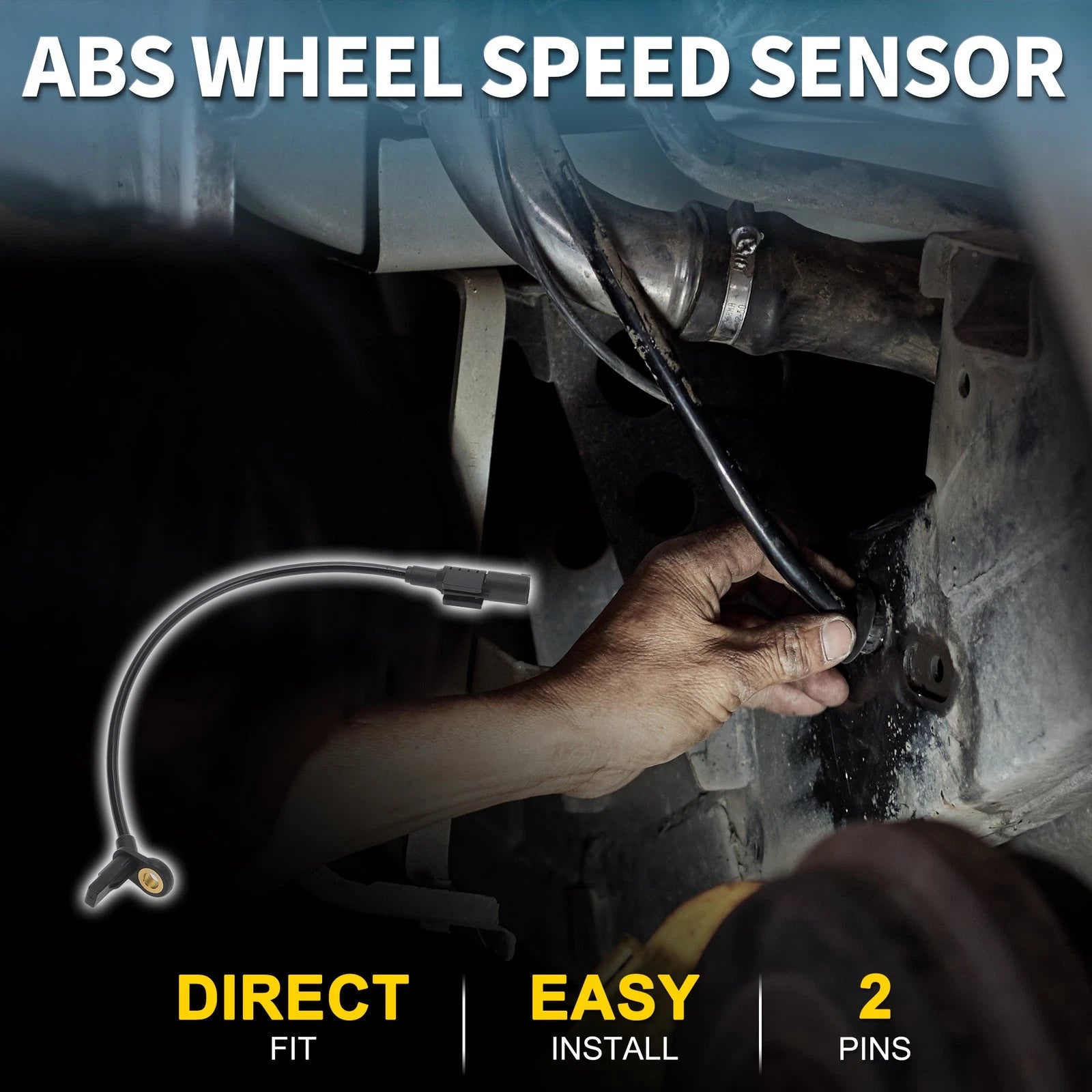 2pcs Rear Side ABS Wheel Speed Sensor Replacement for Mercedes-Benz GL320 (2007–2012)