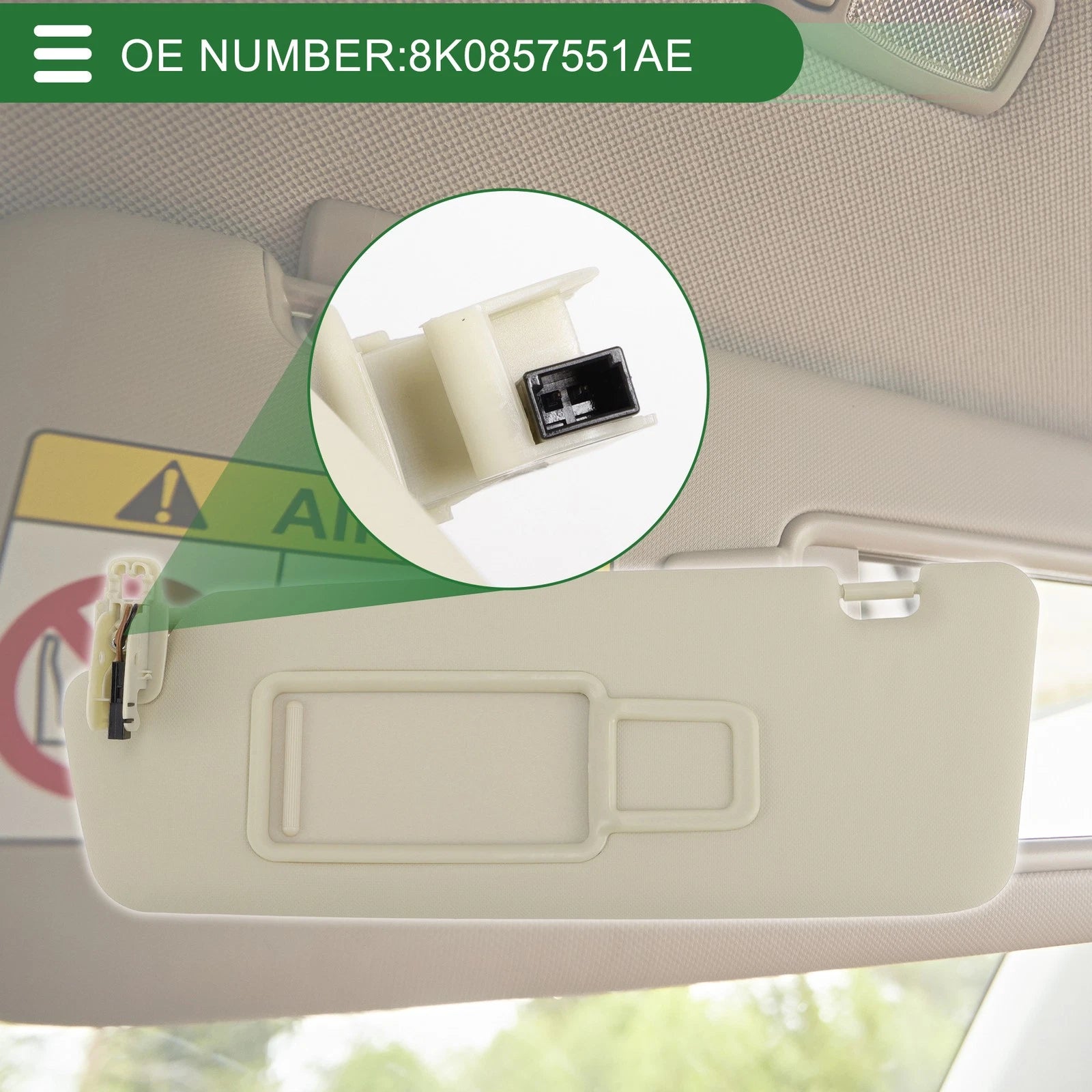 Sun Visor Replacement for Audi A1 (2013–2018) Left Driver Side Beige