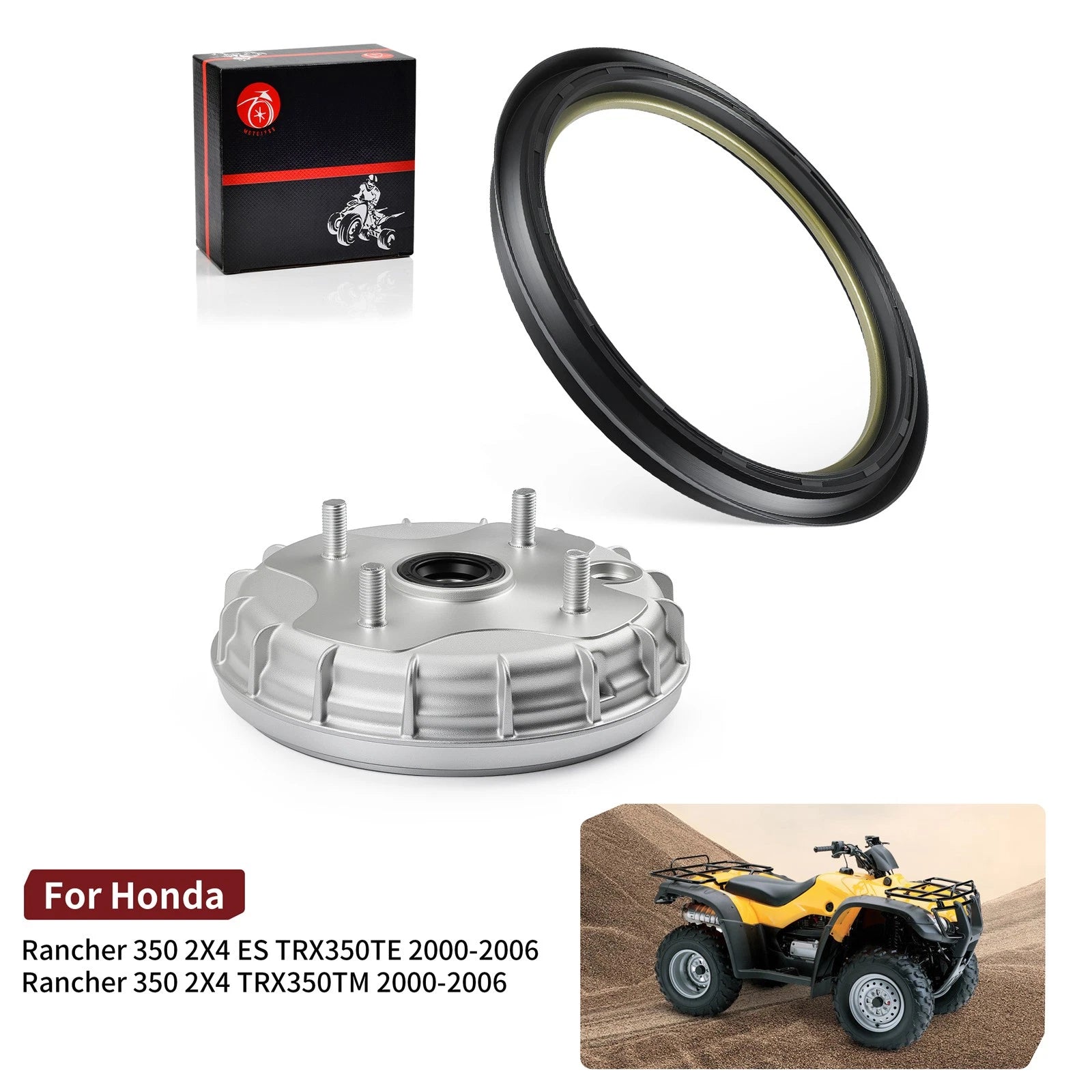 Front Brake Drum Hub & Seal for Honda Rancher 350 TM/TE (2000–2006) #44600-HN4-670