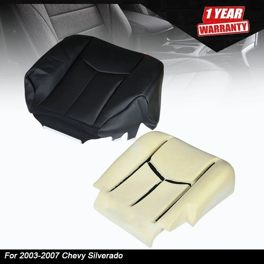 Driver Side Bottom Seat Cover with Foam Cushion for Chevy Silverado (2003–2007)