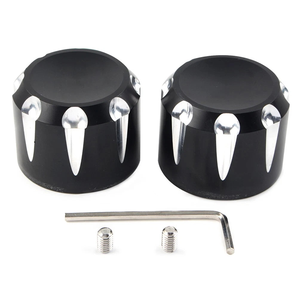 CNC Front Axle Cap Nut Covers for Harley Touring Road King Electra Glide (–) Black
