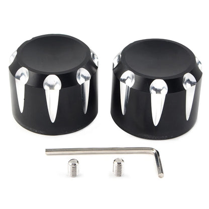 CNC Front Axle Cap Nut Covers for Harley Touring Road King Electra Glide (–) Black